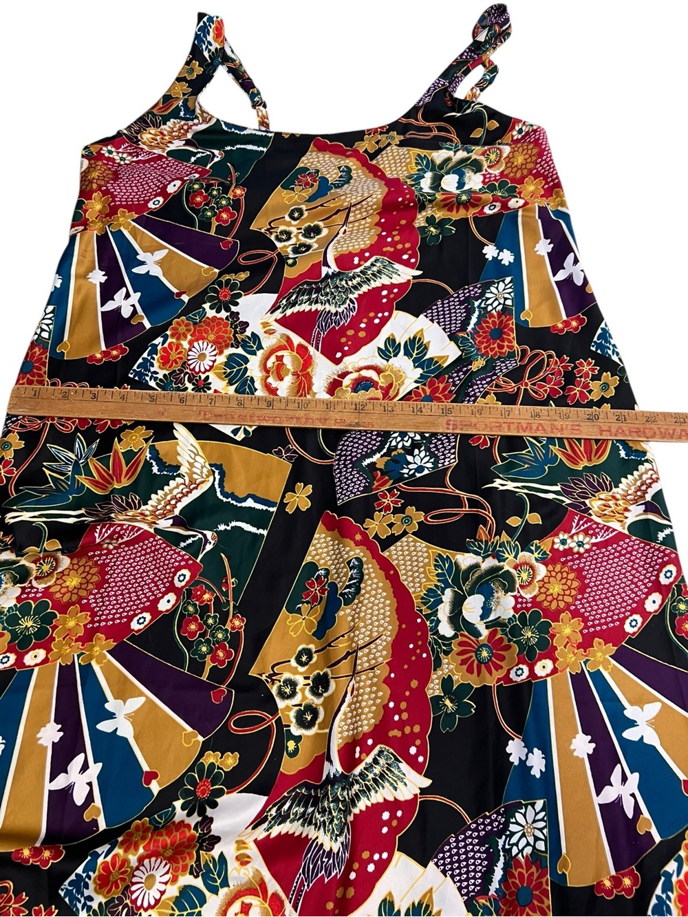 Natori Satin Silky Slip Nightgown Dress Women’s Large Long Asian Floral Pattern - Picture 5 of 7